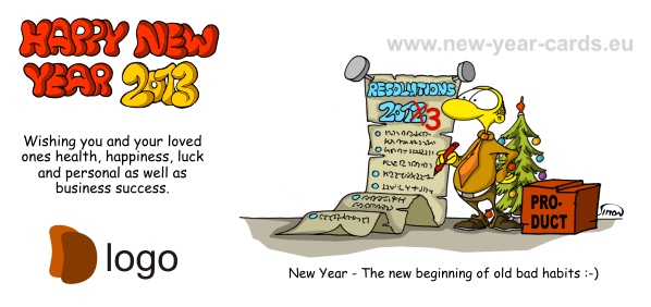 Resolutions years desicomments funny Original unique new year cards, christmas cards 2013, company corporate new year cards, custom